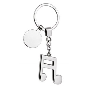 Portachiavi in Stile Vintage con Nota Musicale e Moneta, 25mm, in Lega e Metallo di Zinco, Logo Personalizzato, Moschettone alla Moda, Portachiavi in Metallo - Product Image 1