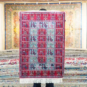 2 х3 фута, Кавказский Казахский персидский Винтажный Индийский селлер, шелковый ковер ручной работы Karastan