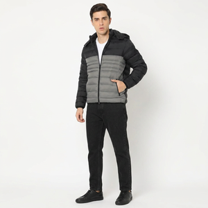 Best Quality Canvas Stand Collar Front Logo Breathable Lightweight <b>Long</b> Sleeve <b>Men</b> Puffer <b>Jacket</b> - Product Image 1