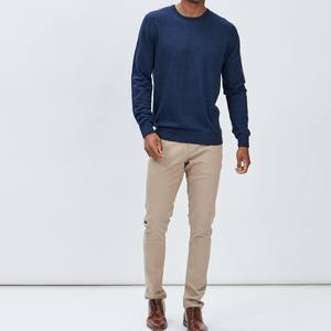 Custom Casual Men Straight Leg Canvas <b>Trousers</b> Bulk Wholesale Private Label Cotton Blend Flat <b>Side</b> Pockets Elastic Waist <b>Zip</b> - Product Image 5