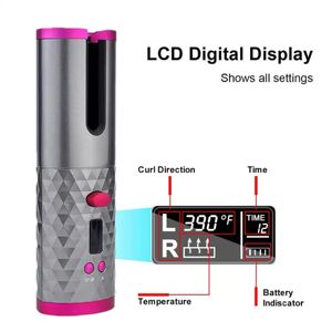 <span class=keywords><strong>Fer</strong></span> à <span class=keywords><strong>friser</strong></span> automatique sans fil portable, recharge USB, anti-brûlure, pour le coiffage - Product Image 3