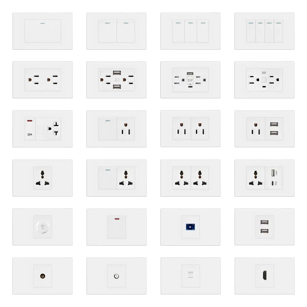 FIKO americano interruttori da parete standard e prese Thailand/US/tipo universale con USB/Type-C/GFCI/presa di corrente e interruttore della luce