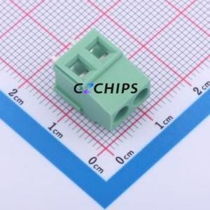 TY500-5.0-02P-14-00AH Screw Terminal Block Through hole Component (THT),P=5mm Connector 1x2P 5mm Green Through Hole - Product Image 1