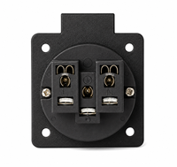 Prise de courant EU étanche 16A 250V à 3 broches, prise électrique extérieure à montage sur panneau avec couvercle anti-poussière pour générateur, camping-car, caravane