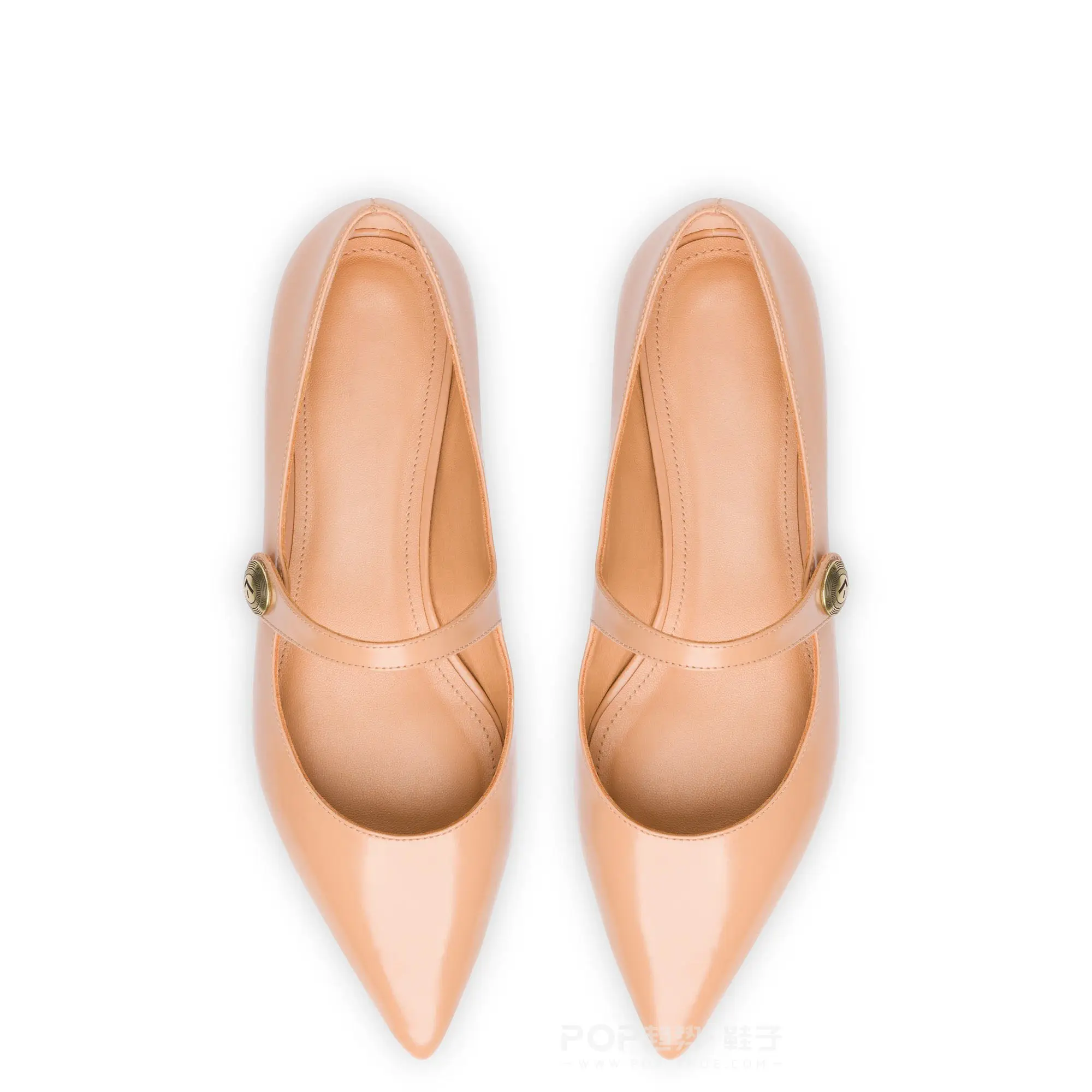 Zapatos de mujer planos superiores de cuero de lujo de alta calidad estilo Mary Jane puntiagudos elegantes nuevos diseños personalizados