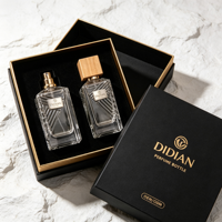 Flacon de parfum vide de haute qualité 100 ml, forme carrée plate, verre sans plomb avec pulvérisateur à fine brume pour usage cosmétique et parfum