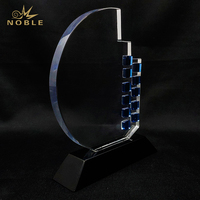 Trofeo de Cristal con Forma de Edificio, Decoración de Oficina, Regalo, Premios de Cristal con Logotipo Personalizado para Eventos Corporativos y Reconocimientos