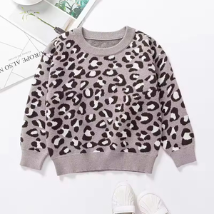 เสื้อสเวตเตอร์แขนยาวสไตล์เกาหลีสำหรับเด็กผู้หญิงแรกเกิด เสื้อกันหนาวลายเสือดาว คอกลม ผ้าถัก - Product Image 1