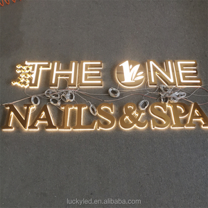 Cửa Hàng quảng cáo kim loại kênh thư ký tùy chỉnh LED 3D vàng thép không gỉ thư tường Led Logo kinh doanh Backlit thư ký - Product Image 2