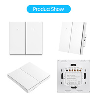 LEDEAST DS-1081MN2 Interrupteur mural intelligent Wi-Fi à bouton-poussoir double, nécessitant une neutre, en promotion, idéal pour la maison