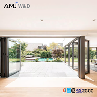Portes pliantes en aluminium certifiées USA, style patio, avec isolation thermique et verre isolant pour l'extérieur