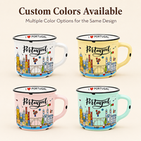 Mug à café en céramique souvenir touristique de la ville du Portugal avec bordure OEM ODM personnalisé en gros