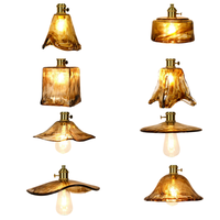 Lámpara Colgante Japonesa Vintage con Pantalla de Vidrio Ámbar para Sala de Estar, Comedor, Dormitorio, Balcón, Decoración