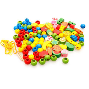 Jouets éducatifs Montessori en bois, jeux de perles, fruits, hérisson, pour enfants, jeux de laçage et d'enfilage, pièces - Product Image 3