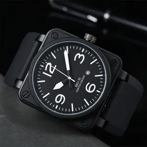 2023 Hot Style Luxury Brand Halloween Gift Aviation Limited Edition Silicone Strap Mechanical Square Automatic Watch for Men