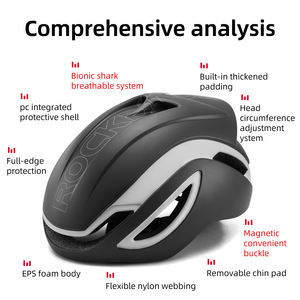 רוקברוקס אופני כביש רכיבה על אופניים קסדה פני בטיחות + PC ulight קסדות נשימות קסדות באיכות גבוהה אופניים מגנטי אטב מגנטי - Product Image 2