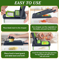 TOALLWIN Nieuw Product Keuken Gadgets Multifunctionele Voedselhakker Ui Mandoline Snijder Groentesnijder Handmatig 12 in 1 Groentehakker