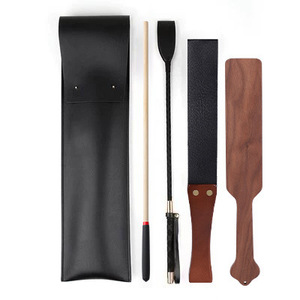 Látigo de Cuero con Mango de Madera para Juegos de Bondage, Entrenamiento Sexual para Parejas, Herramienta de Castigo y Sometimiento SM - Product Image 5