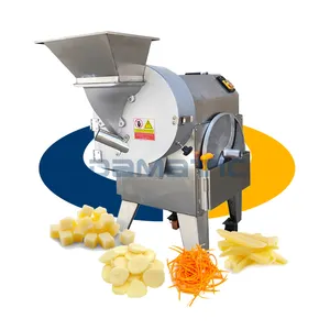 Damatic High Efficiency Cassava Chips Root Vegetable Dicing Cubes Chips Slicing Cutter Chopper Machine