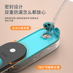 Bouteille d'eau pliable portable pour animaux de compagnie, 350ml, bleue, pour chats et chiens, mangeoire pour petits animaux, conception pliable - Product Image 3