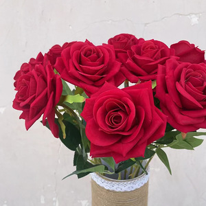 <b>Artificial</b> Rose Single Stem 62cm High Simulation Wedding Home Decoration Green <b>Plant</b> - Product Image 1