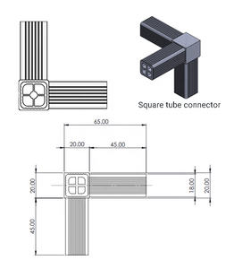 Conector de tubo cuadrado 20mm 25mm 30mm conector de plástico 2 vías <span class=keywords><strong>3</strong></span> vías 90 ángulo esquina tubo recto conector junta para aluminio - Product Image 2