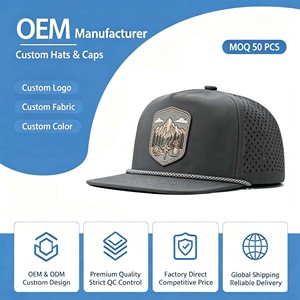Gorra de Golf Deportiva Personalizada al por Mayor, de 5 Paneles, de Alta Calidad, Impermeable, de Poliéster, con Orificios Cortados con Láser, Gorra Snapback - Product Image 1