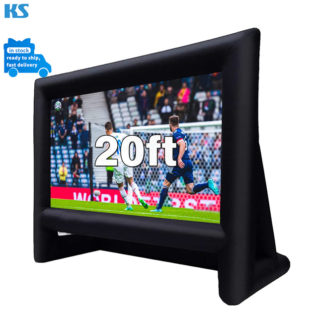 Stock Fast Delivery 20 Feet Inflatable Outdoor Theater Projector Screen Inflatable Cinema Inflatable TV Projector Movie Screen