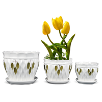 Pot de fleurs en céramique blanc craquelé de style européen