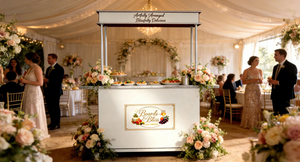 Carrito de Comida Moderno Personalizado de Madera, Barra de Aperitivos Portátil para Exteriores, Hotel, Parque, Diseño de Paneles de Madera, Muebles Comerciales - Product Image 5