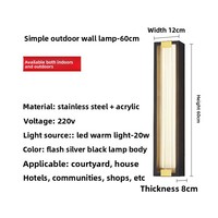 Lampu Dinding Luar Ruangan Modern Mewah Tahan Air untuk Balkon Eksterior, Pintu Masuk Vila, Taman, dan Pagar Halaman