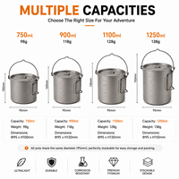 Poignée de suspension en titane ultralégère pour pot de camping, ustensile de cuisson pour bushcraft, pot de cuisson pour randonnée, équipement de cuisine extérieur OEM ODM