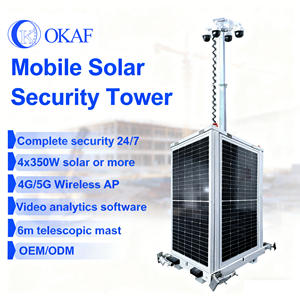 Tháp camera an ninh năng lượng mặt trời OKTOWER với tấm pin mặt trời đơn tinh thể, chống thấm nước, giám sát an ninh bãi đậu xe - Product Image 3