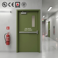 Porte coupe-feu moderne en acier pour atelier intérieur, revêtement en poudre blanche, insonorisée et ignifuge