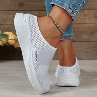 Sepatu Sneakers Kasual Wanita Tanpa Tali, Bahan Bernapas, Sol PVC Ringan, Dapat Dicuci Mesin, Mudah Dibersihkan, Nyaman untuk Semua Musim