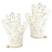 En gros, gants de cuisine à cinq doigts en silicone épaissi, anti-brûlure, résistants aux hautes températures, avec doublure en coton, compatibles lave-vaisselle et four