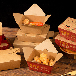 Embalagem Personalizada para Frango Frito, Caixa de Papel para Comida para Viagem, Hot Dog Coreano, Hambúrguer Francês, Fast Food - Product Image 3
