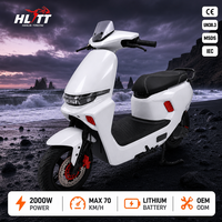 Moto électrique écologique 2000W pour adultes, 70km/h, moteur à moyeu, certifiée CE UN38.3, frein à disque, OEM ODM, vente en gros