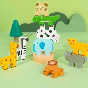 CPC CE Boys Girls Birthday <b>Gift</b> DIY Toy Balance Game Toddler Cute Cartoon Animals Shape <b>Creative</b> Building Block - Product Image 2
