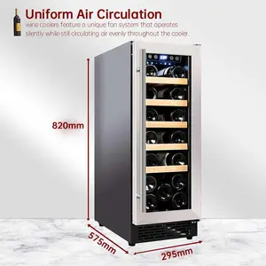 Paslanmaz çelik kapı Mini şarap buzdolabı profesyonel tek bölge yerleşik şarap dolabı çin fabrika tedarikçisi