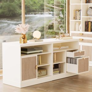 Schedario laterale per <span class=keywords><strong>soggiorno</strong></span> ripiani regolabili per porte scorrevoli bianco 63 "per ufficio <span class=keywords><strong>Credenza</strong></span> - Product Image 2