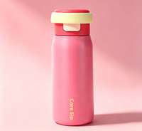 Bouteille isotherme en acier inoxydable de 500 ml avec couvercle à paille et logo personnalisé, vente en gros, pour étudiants