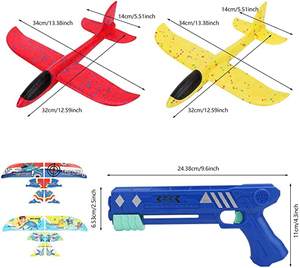 Uçak Launcher oyuncaklar 2 uçuş modu mancınık uçak oyuncak çocuklar için atma köpük uçak Launcher ile ateşli silah oyuncaklar - Product Image 6