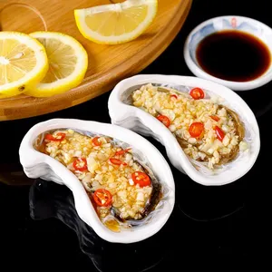 5 Inch Plain White Oyster Shell Shape Ceramics Dishes For Starred Restaurants