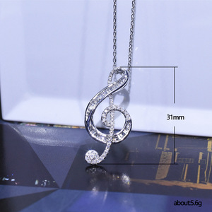 Collana girocollo con ciondolo a forma di nota musicale per donna, gioielli alla moda con pietre scintillanti, regalo per l'uso quotidiano - Product Image 5