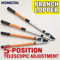 Telescopische snoeischaar met rubberen handvat, arbeidsbesparend, 65 cm #   Hoog-mangaanstaal bladmes oranje/zwart voor dikke takken boomtakkenschaar