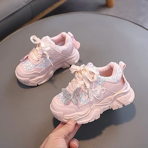 Zapatos Deportivos Casuales con Diseño de Lentejuelas Brillantes para Niñas, Primavera y Otoño, Dulces y Versátiles - Product Image 6