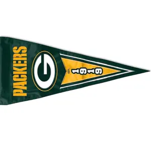 Boa qualidade Custom Felt Triangle Pennant Flags Green Bay Packers Sports Pennants Felt Flags