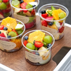 Envase Transparente Personalizado con Logotipo, 8/12/16/32oz, PET, para Delicatessen, Desechable, para Frutas, Ensaladas, Smoothies, con Tapa, Marca <span class=keywords><strong>Wolff</strong></span> - Product Image 4