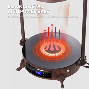 WINNERS Réchaud à nourriture électrique rétro en acier inoxydable à grain de bois, <span class=keywords><strong>buffet</strong></span>, lampe chauffante pour la restauration, plaque chauffante pour aliments avec bac à nourriture pour hôtel - Product Image 4